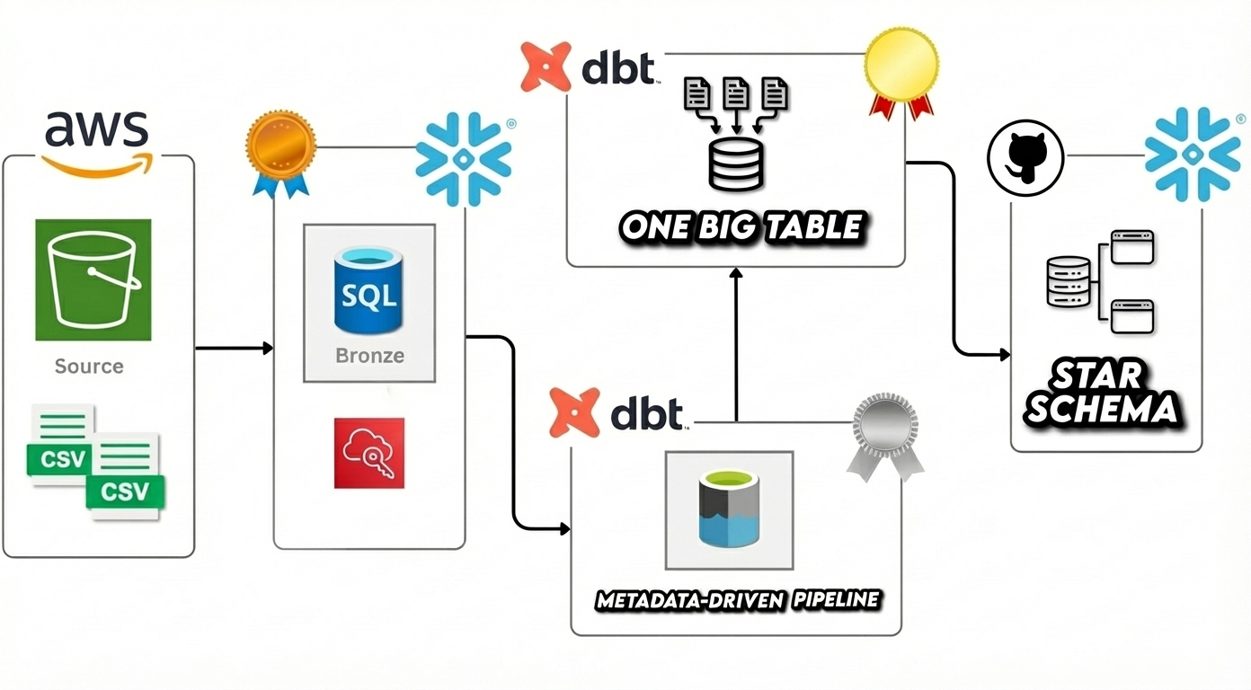 Airbnb Lakehouse Pipeline S3 Snowflake dbt